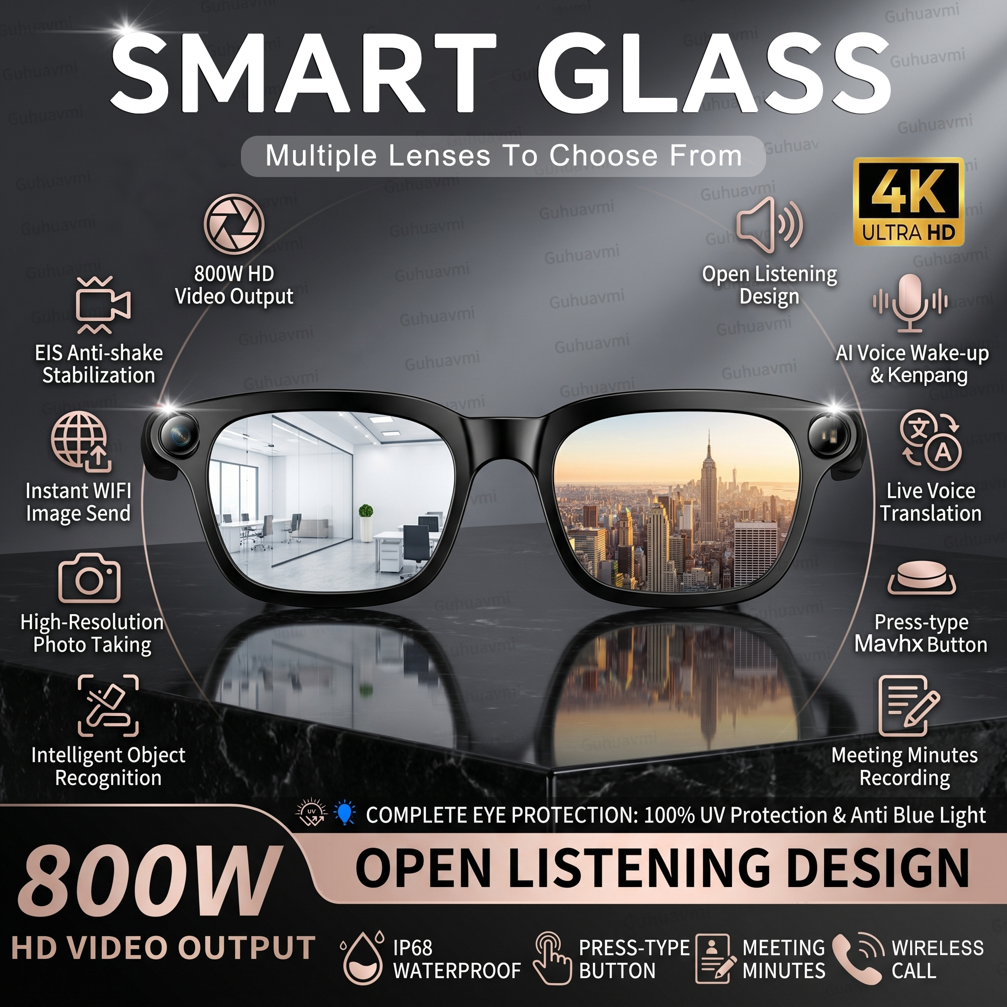 Audio Music Arabic - New Smart AI Glasses with 800W
