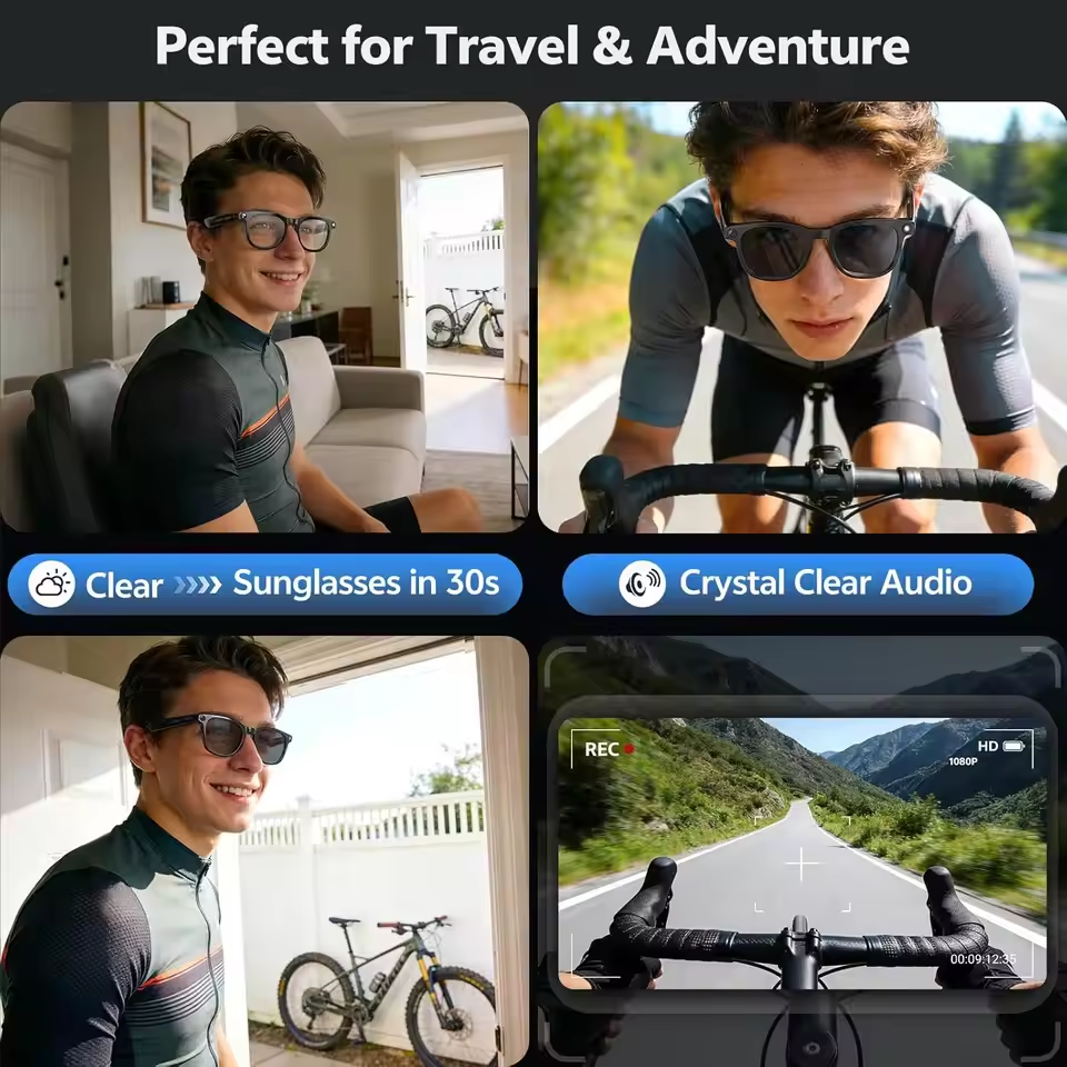 Wireless Smart Camera Glasses  - Audio Music Arabic 评论和价格