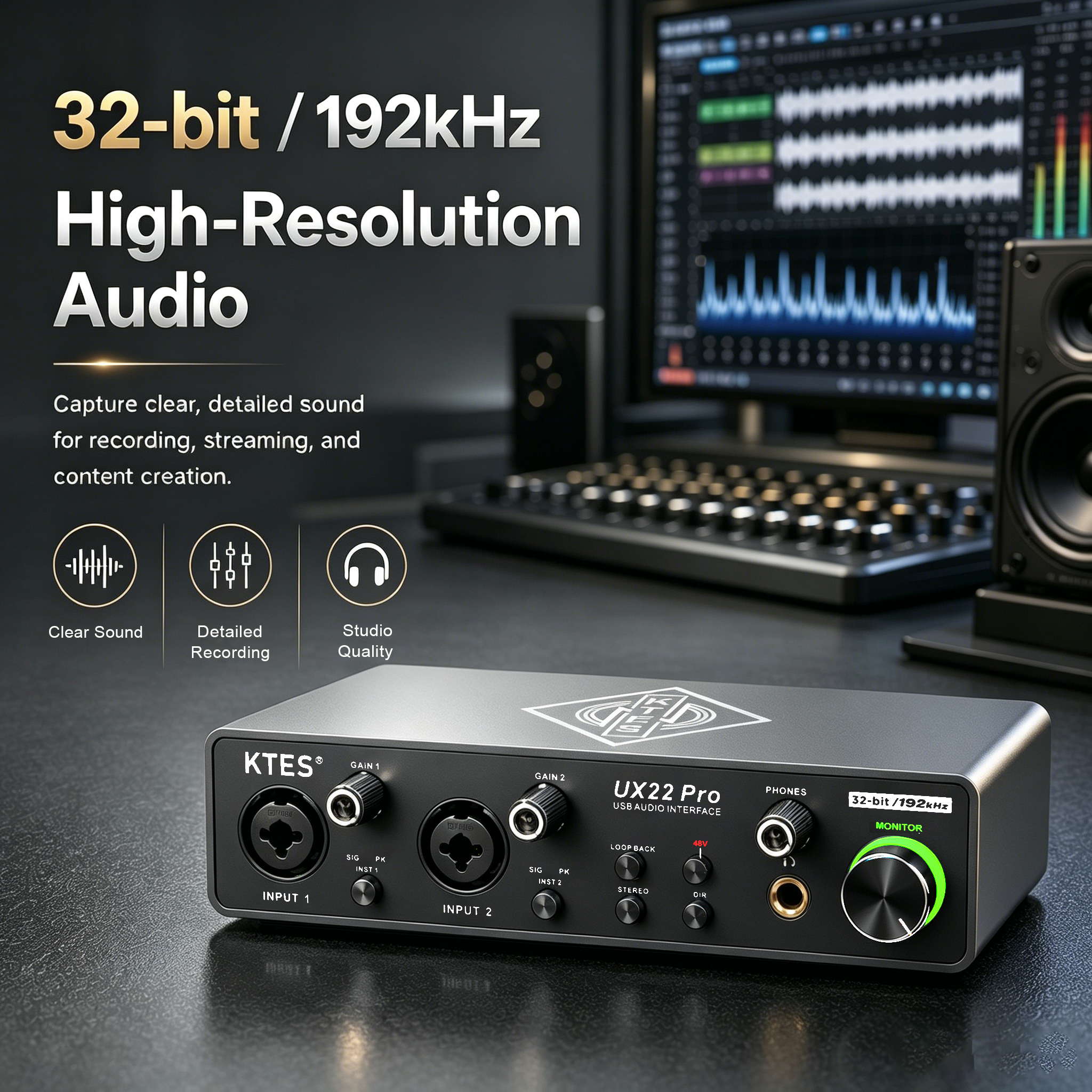 UX22 Pro Audio Interface 192kH - Music Audio Facebook 评论和价格