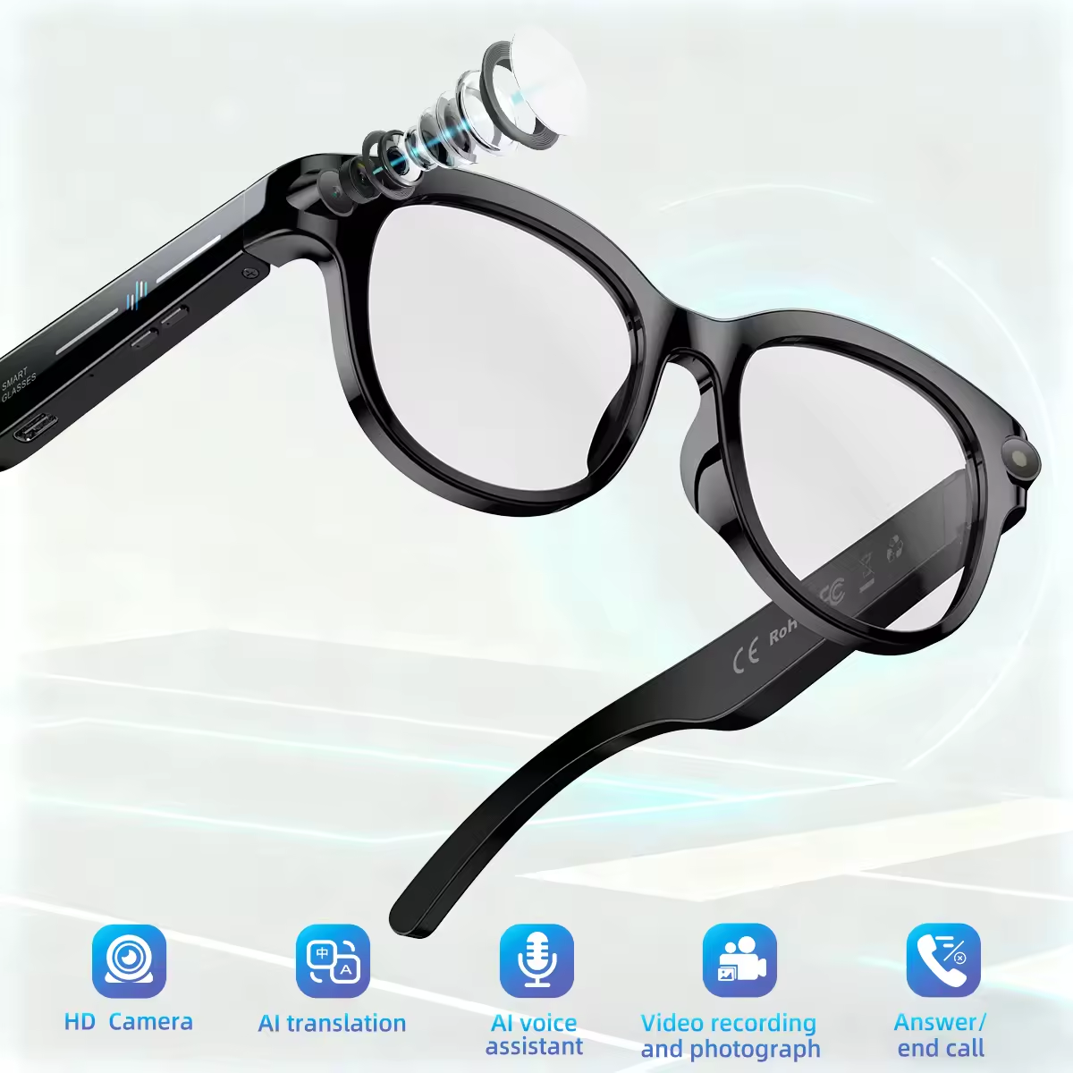 2026 New AI Smart Glasses with - Audio Music Arabic 评论和价格