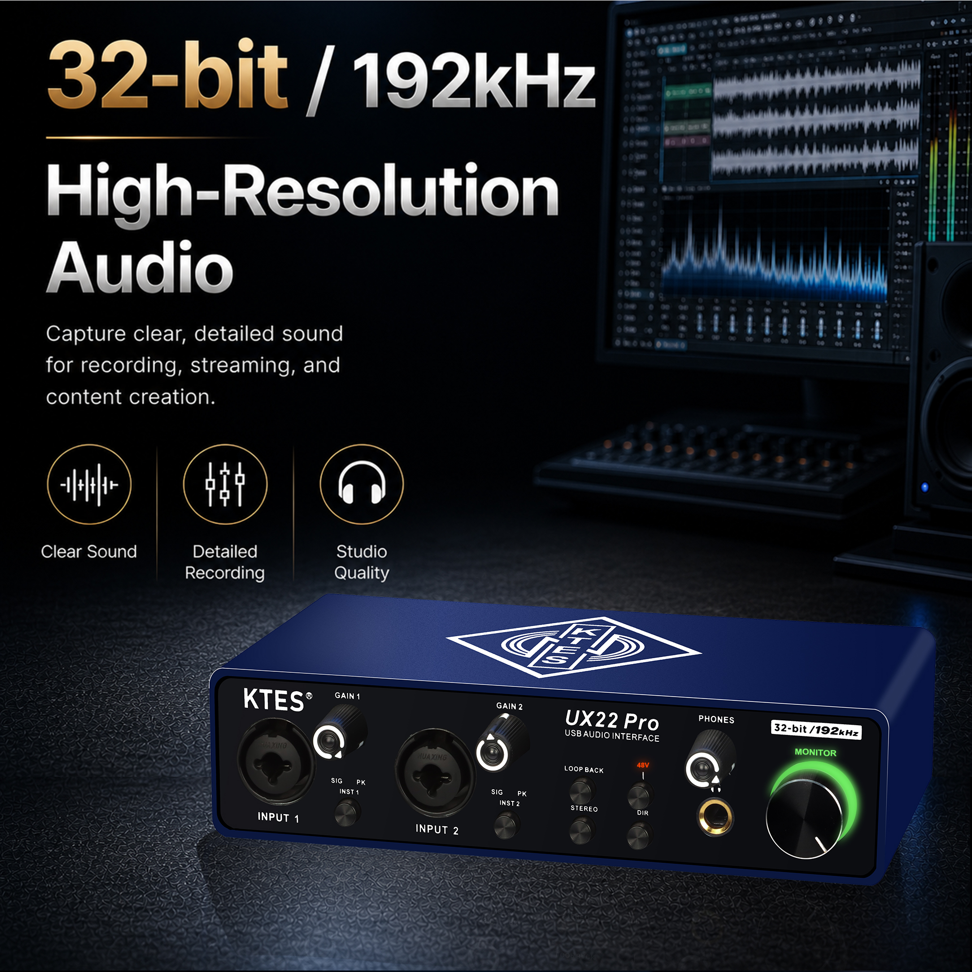 UX22 Pro Audio Interface 192kH - Music Audio Facebook 评论和价格